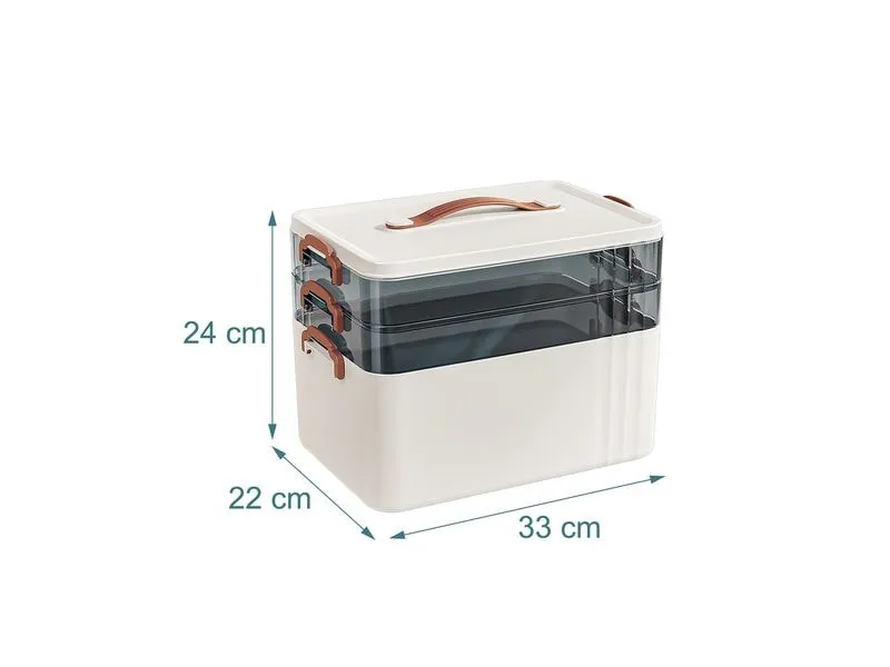 relaxdays Medizinbox aus Kunststoff Transparent/Weiss 24 x 33 x 22 cm relaxdays Medizinbox aus Kunststoff Transparent/Weiss 24 x 33 x 22 cm