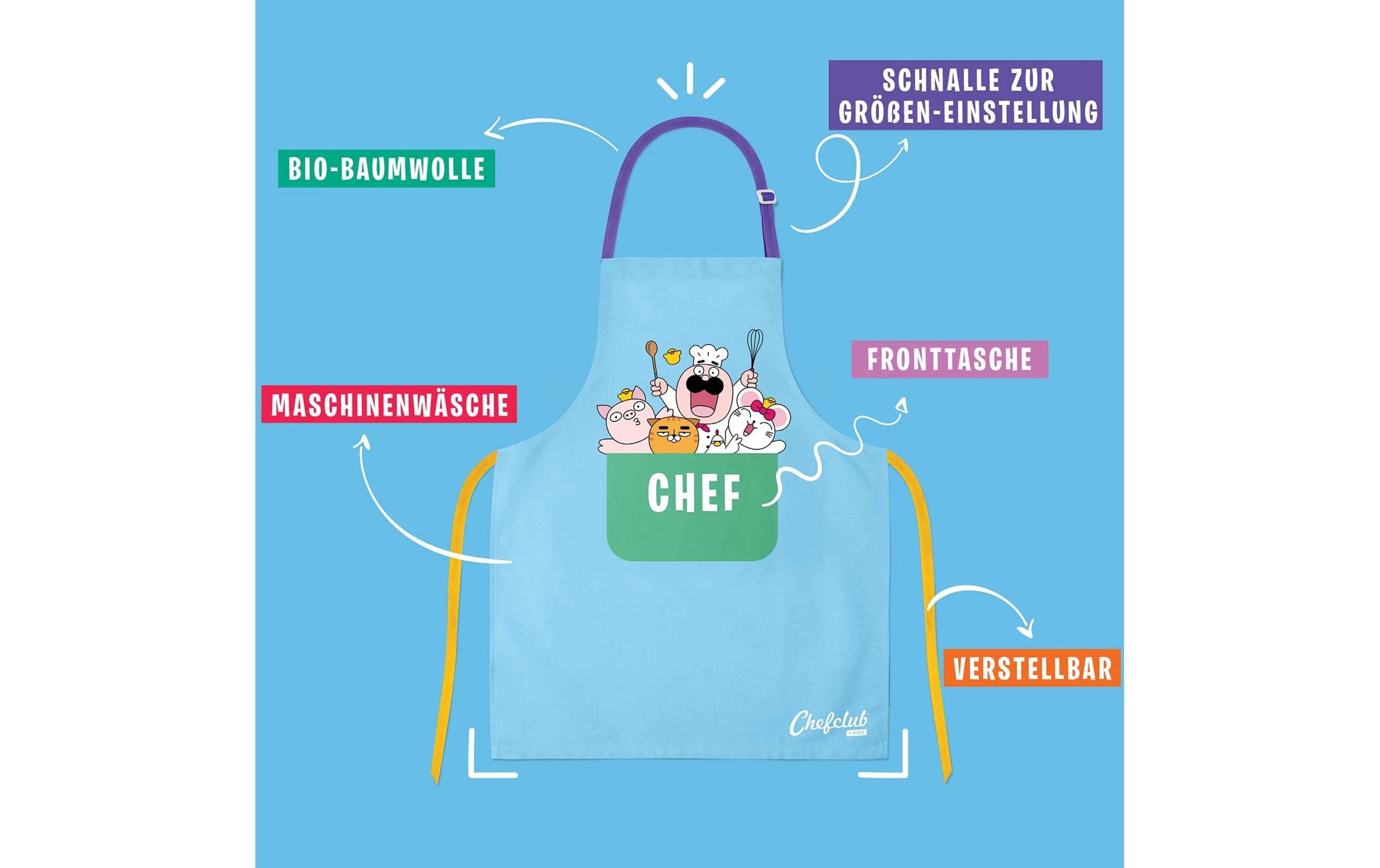 Chefclub Kochschürze mit Fronttasche Blau