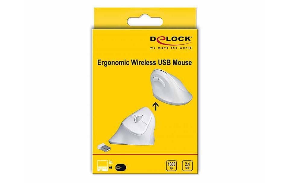 Delock Ergonomische Maus 12596 USB kabellos