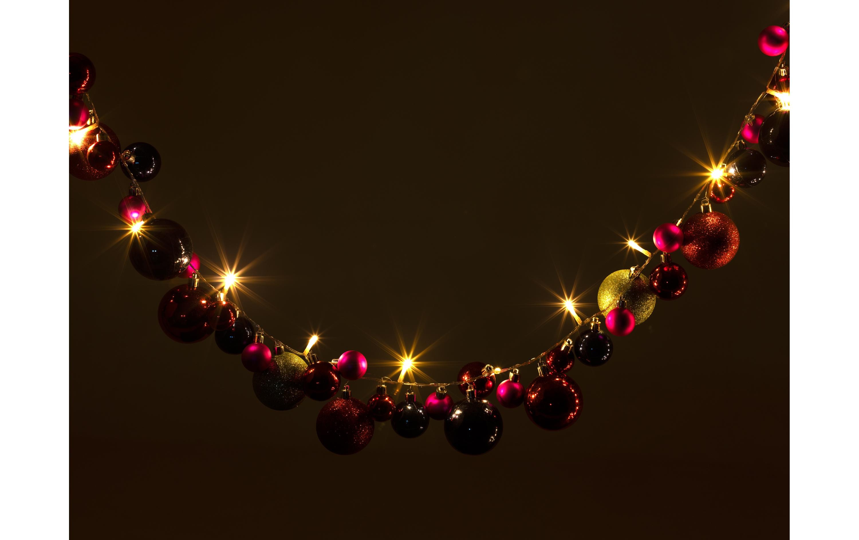COCON LED-Lichterkette mit Weihnachtskugeln, 4 m