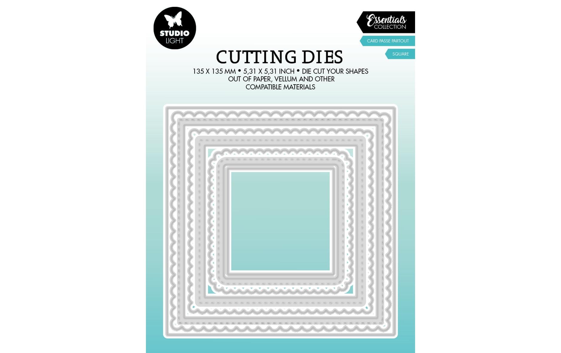 Studio Light Stanzschablone Passepartour 135x135x1 mm, 8 Stück