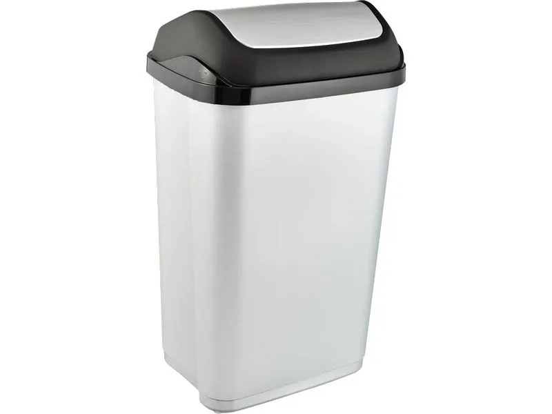 keeeper Abfalleimer Swantje 50 l, Schwingdeckel, light silver