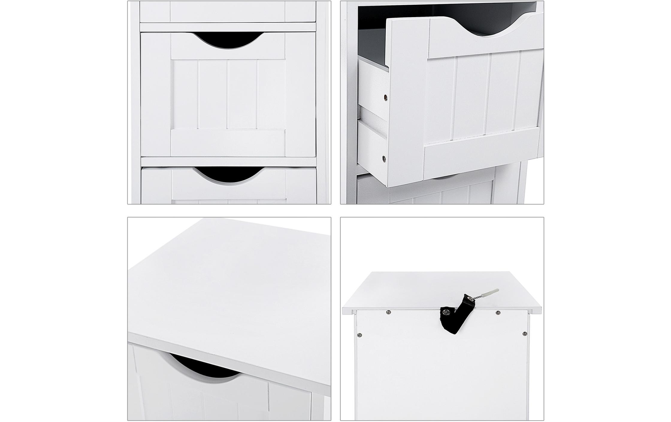 VASAGLE Badezimmerregal mit 4 Schubladen 30 x 82 cm, Weiss
