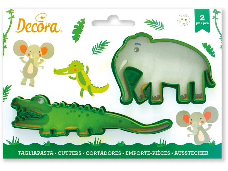 Decora Guetzli-Ausstecher-Set Mini 2 Stück, Krokodil und Elefant Decora Guetzli-Ausstecher-Set Mini 2 Stück, Krokodil und Elefant