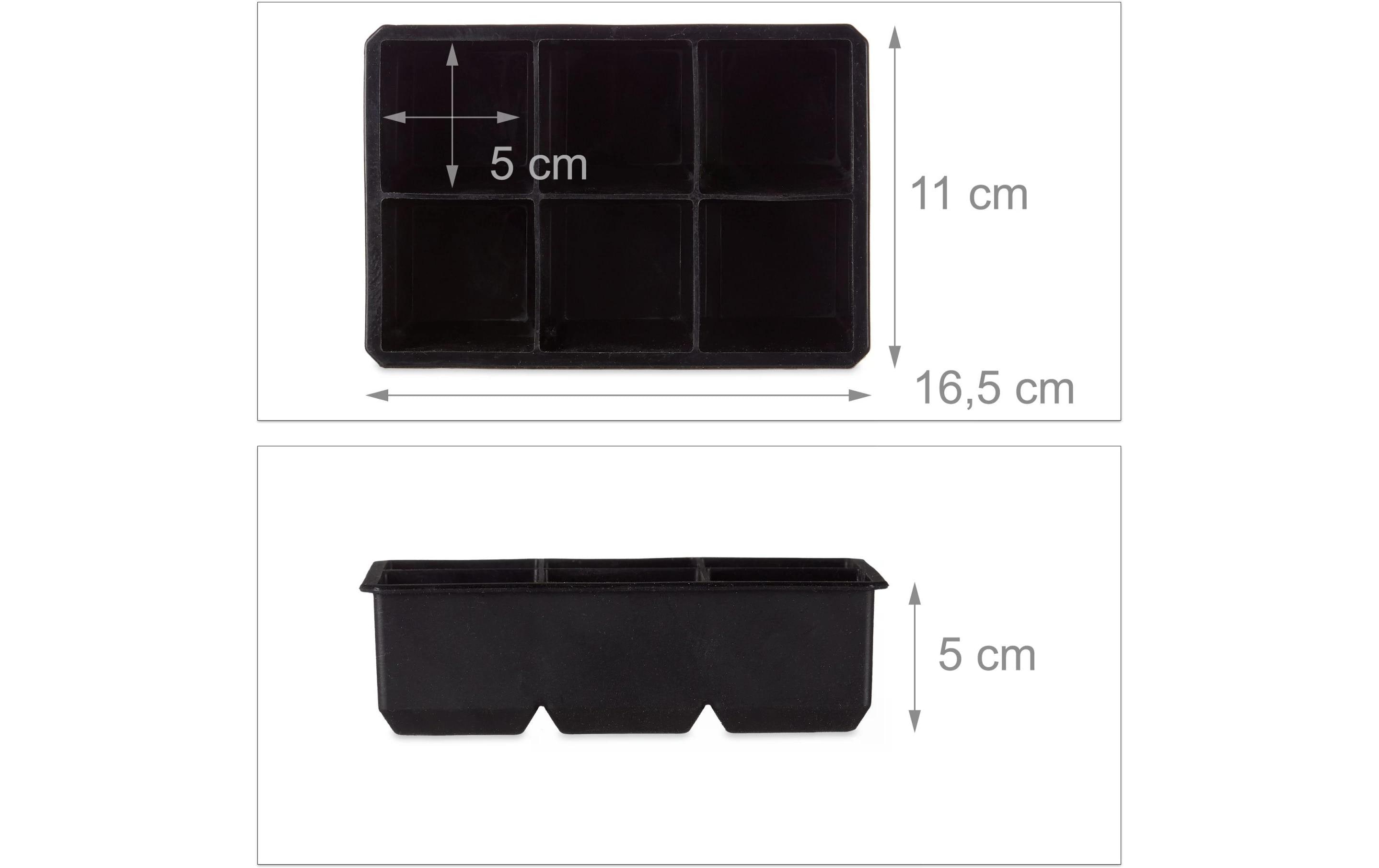 relaxdays Eiswürfelform 6 Stück, Schwarz