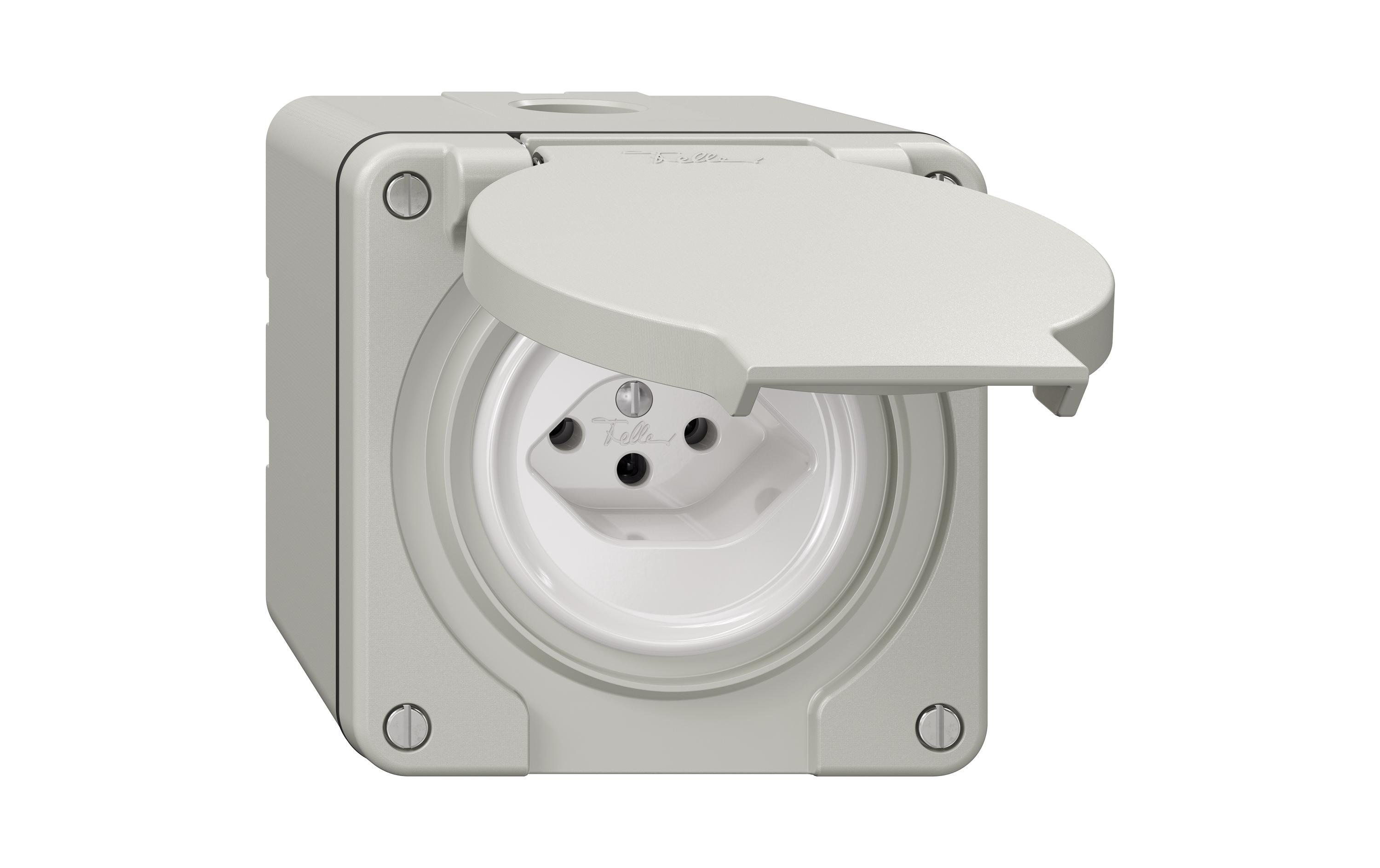 Feller NAP-Steckdosen NEVO 1x T13 IP21, Grau Feller NAP-Steckdosen NEVO 1x T13 IP21, Grau