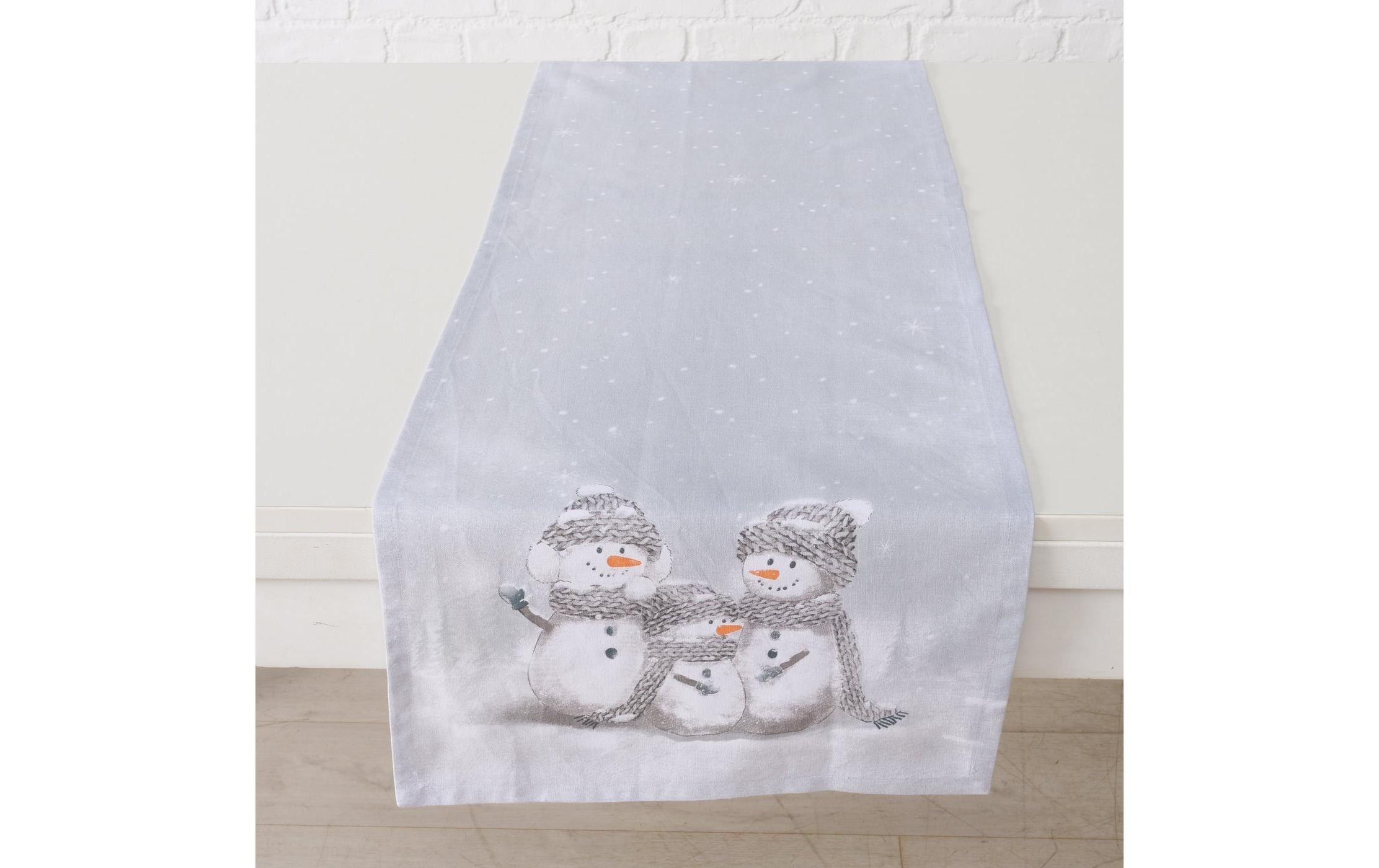 Boltze Tischläufer Frosty Textil, 140 x 40 cm