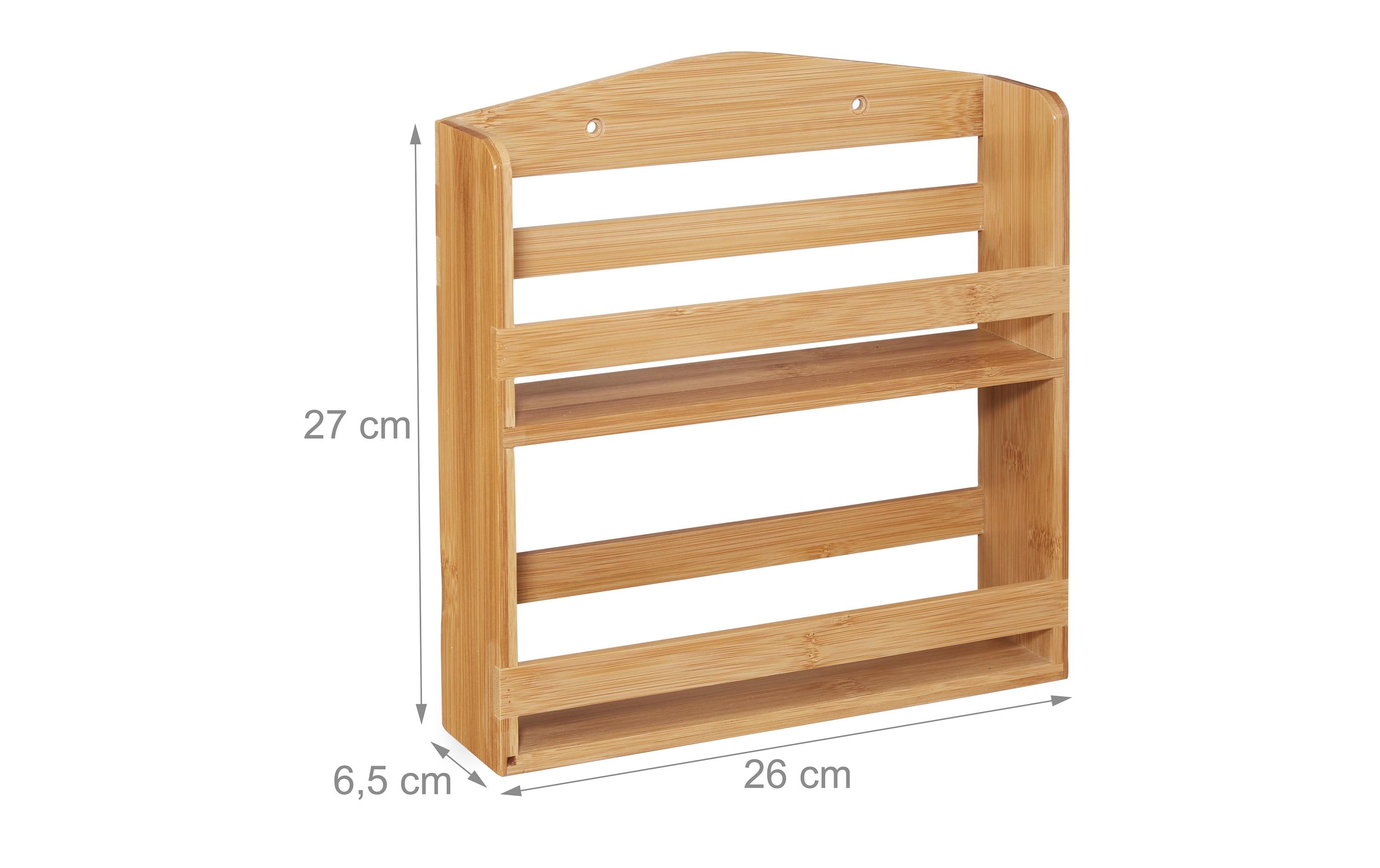 relaxdays Gewürzregal 10 Gläser Hellbraun