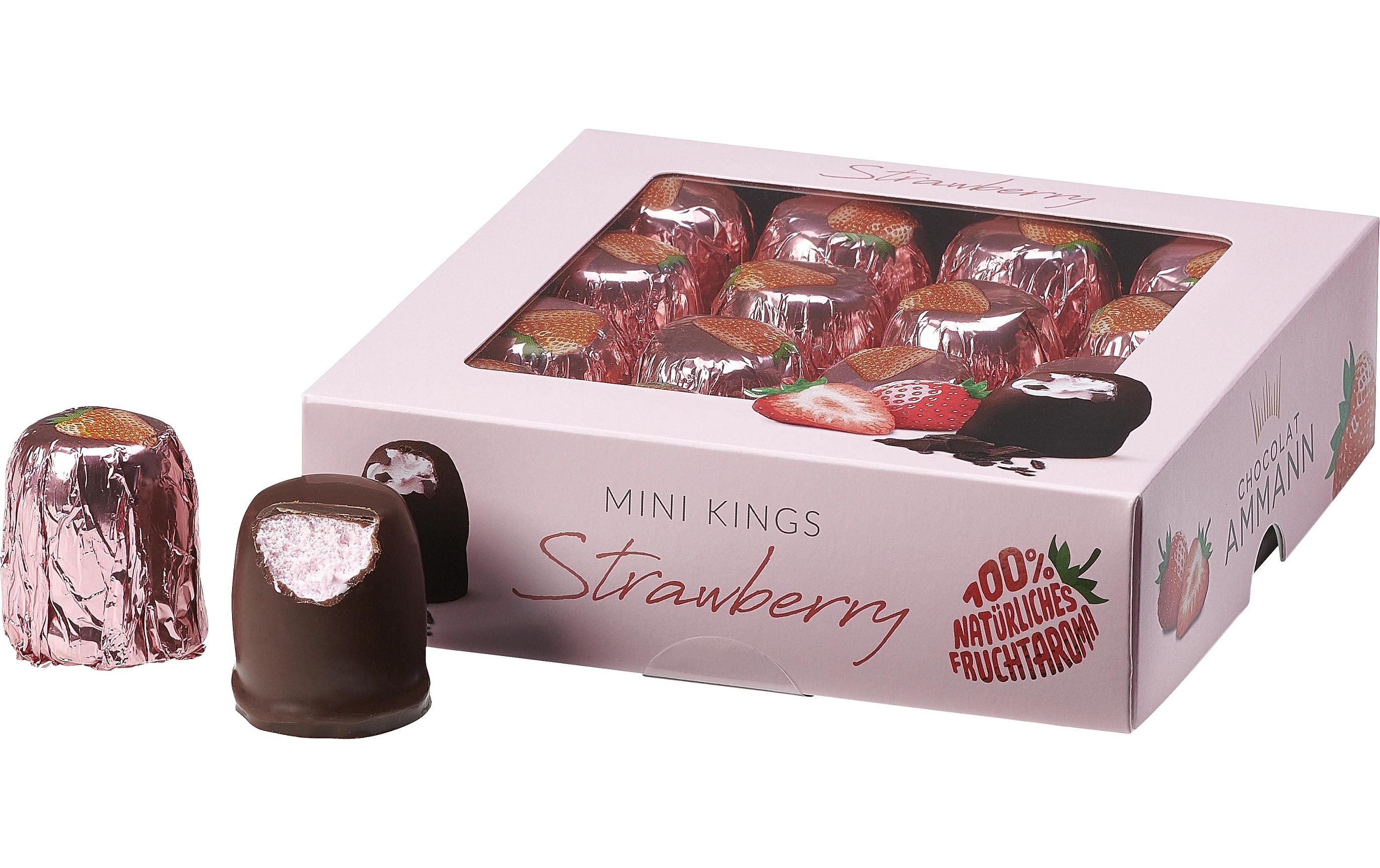 Chocolat Ammann Schokolade Mini King Strawberry 16 x 10 g