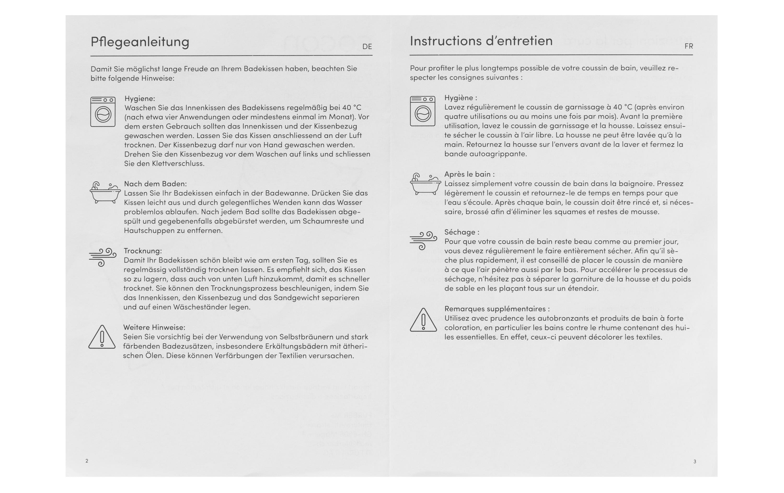 COCON Badekissen 40 x 50 x 15 cm, Grau