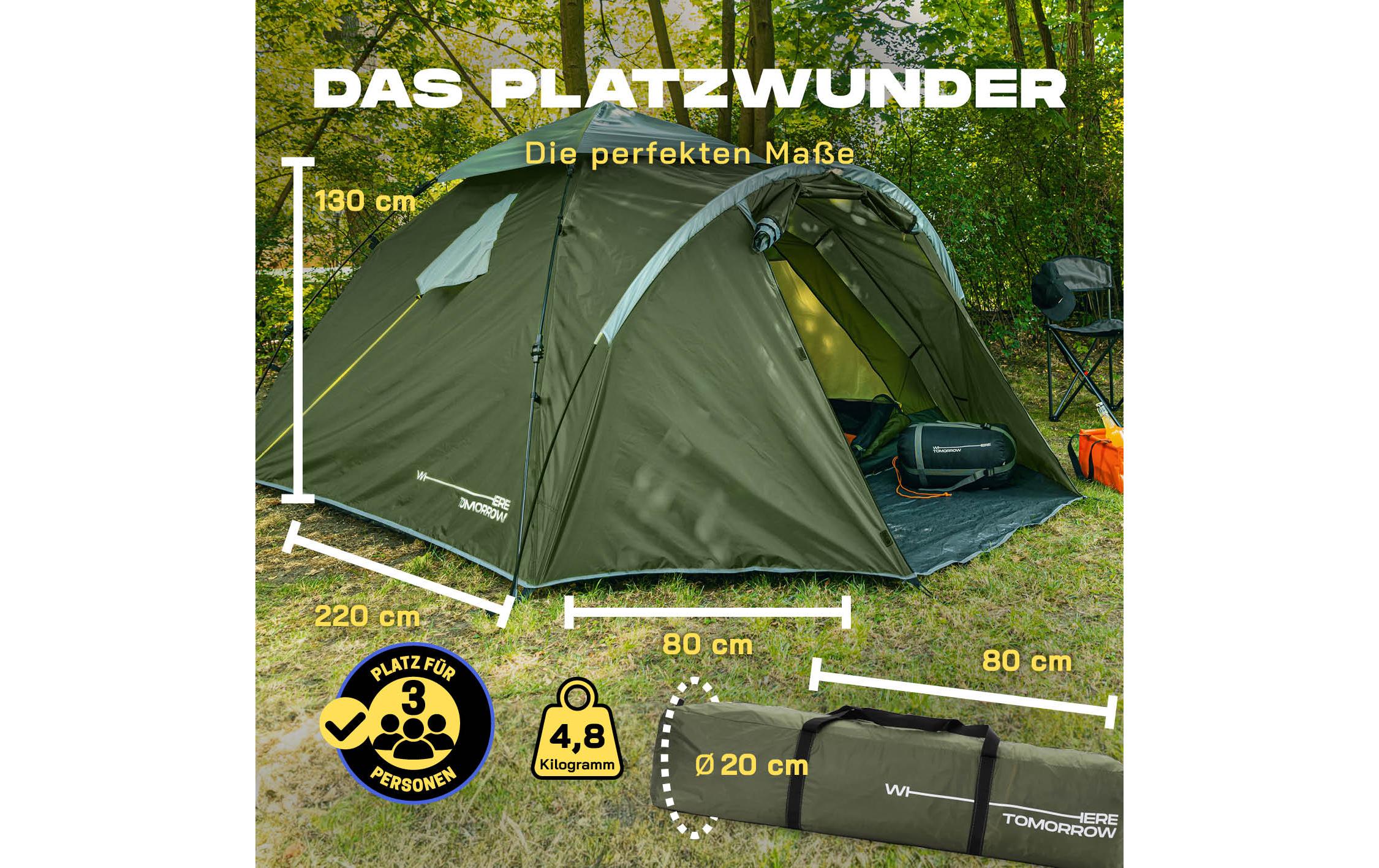 Where tomorrow Drei Personenzelt Pop-Up - Grün Where tomorrow Drei Personenzelt Pop-Up - Grün