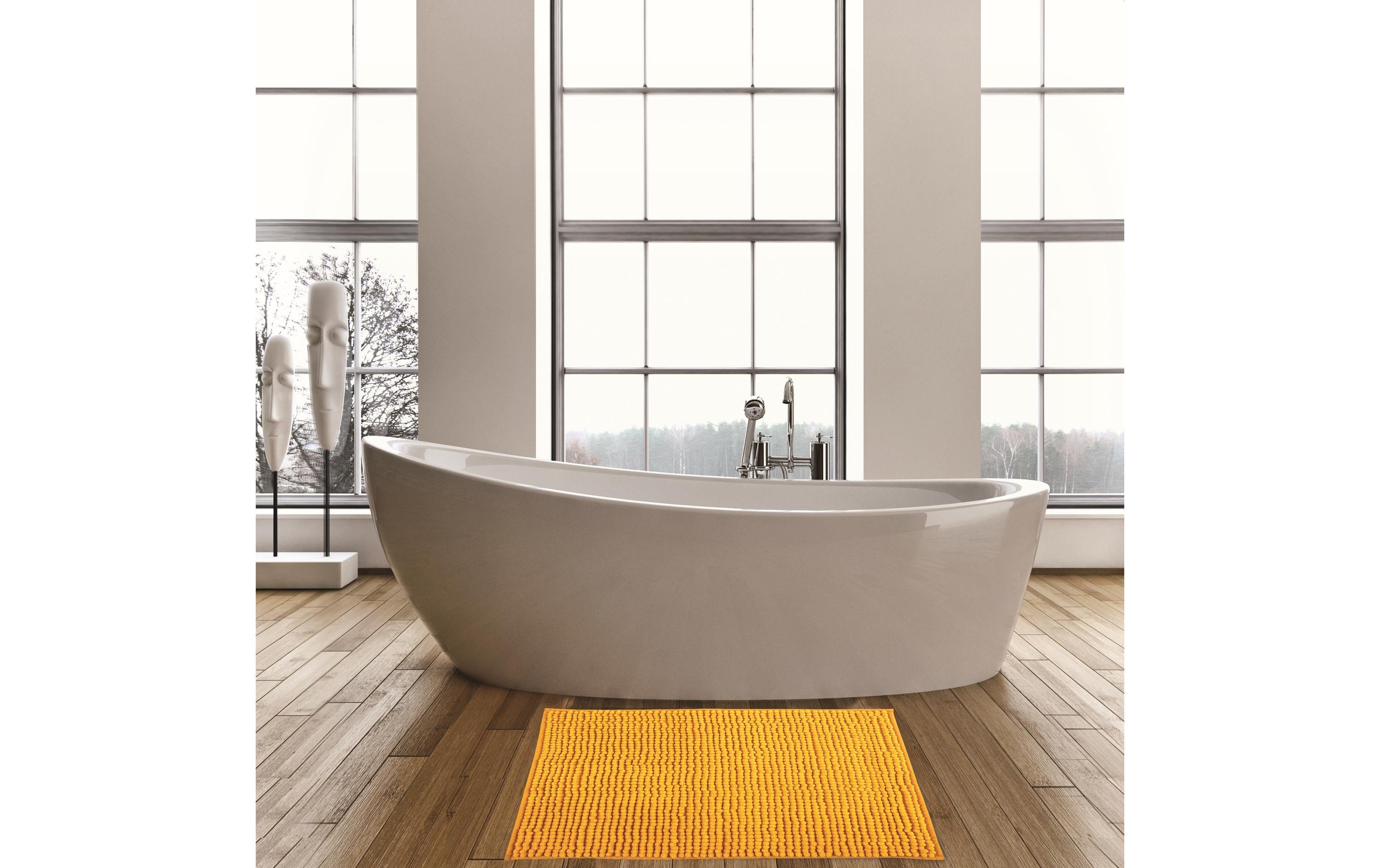 MSV Badteppich Chenille 40 x 60 cm, Safran