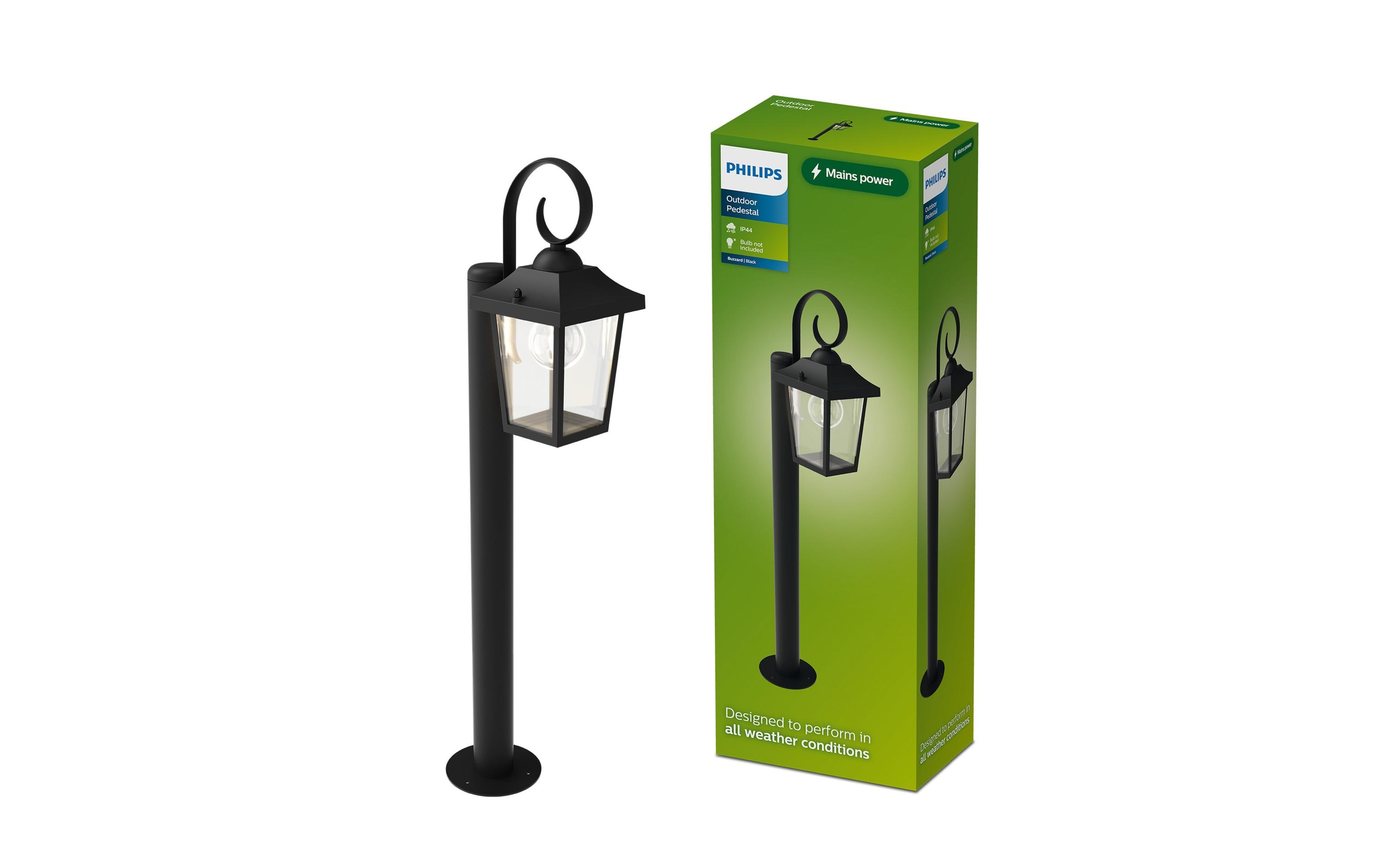 Philips Gartenlicht Buzzard, E27, max. 25W, IP44, Schwarz