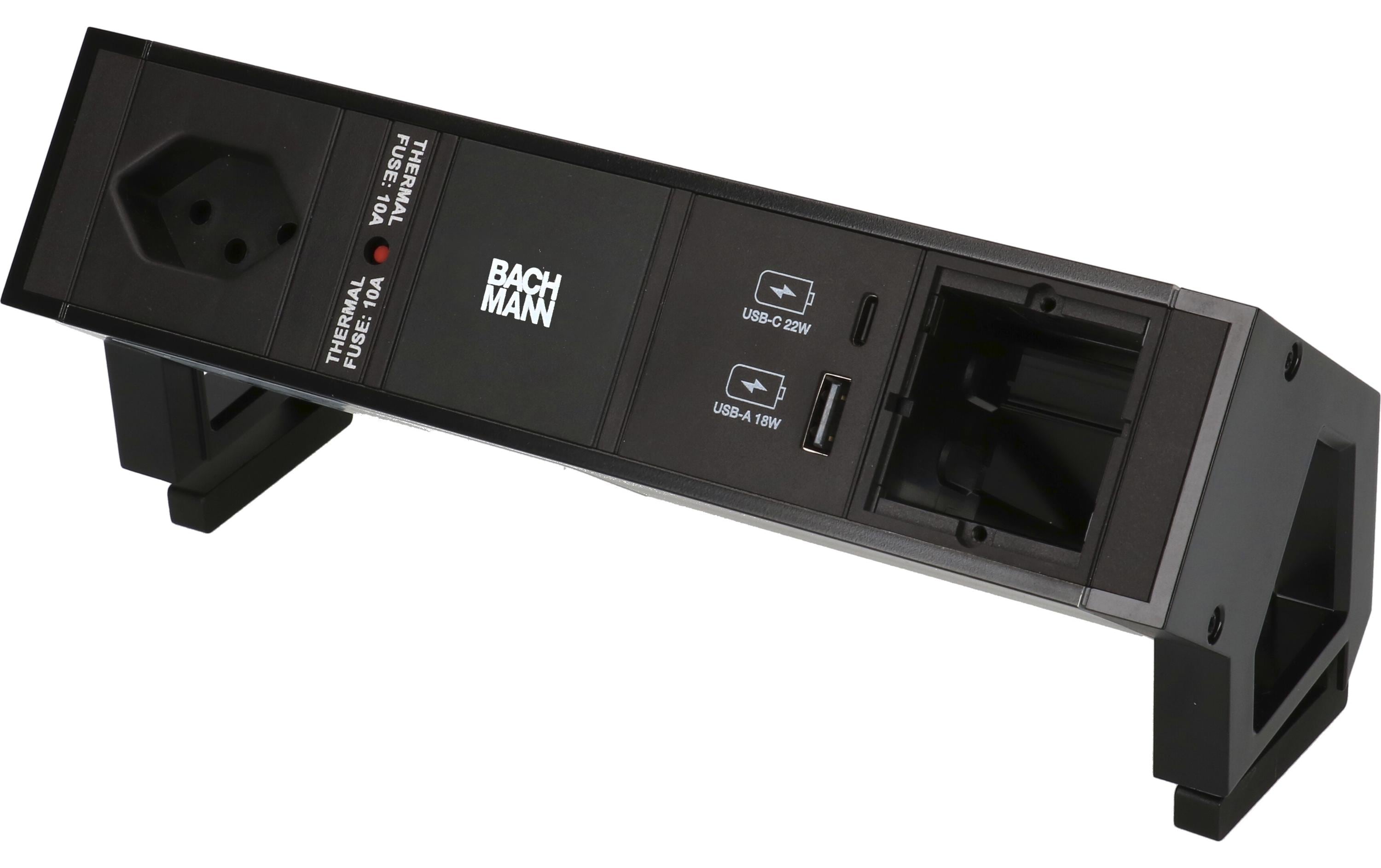 Bachmann Tischsteckdosenleiste DESK 2, 1x T13, 1x USB A/C, 1x Custom