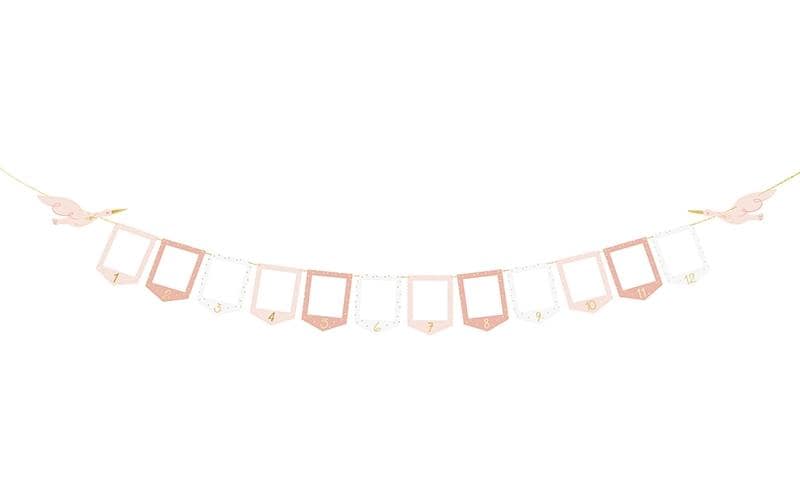 Partydeco Girlande Storch Rosa, 10.5 x 15 cm, 3 m