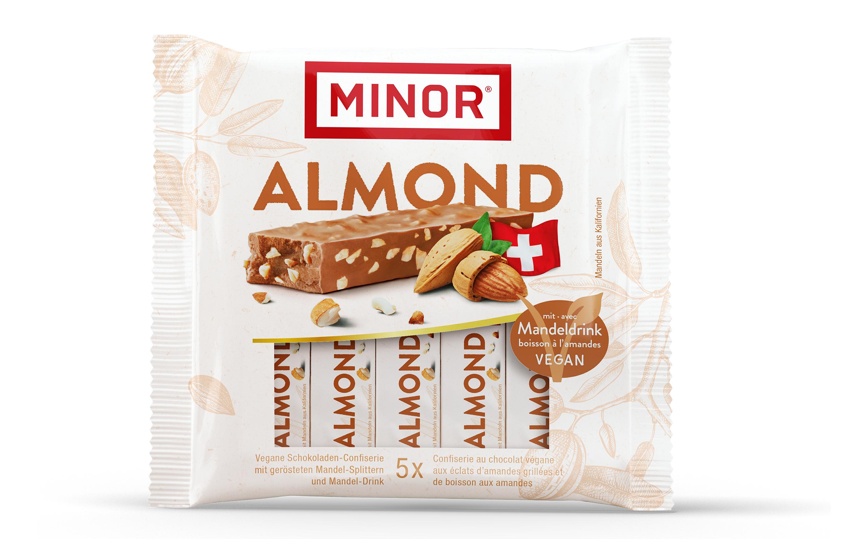 Minor Schokoladenriegel Almond 5 x 22 g