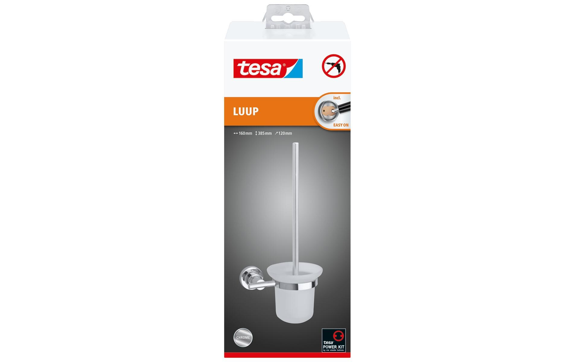 tesa Luup WC-Bürstengarnitur Silber