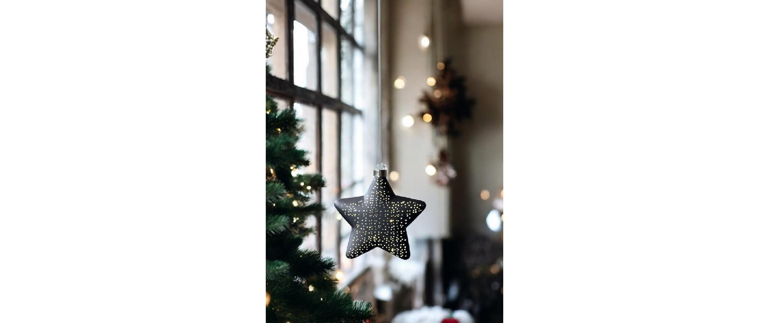 Dameco LED Hänger Stern Glas, 15 cm x 5.3 cm