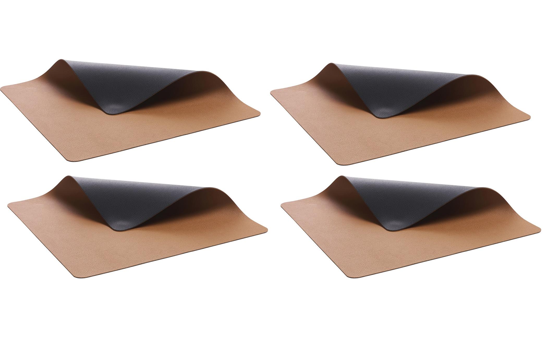 Bitz Tischset 33 cm x 46 cm, 4 Stück, Braun/Schwarz