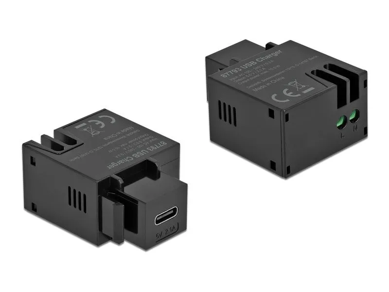 Delock Keystone-Modul USB Type-C zu 2 Pin Terminalblock 10.5 W