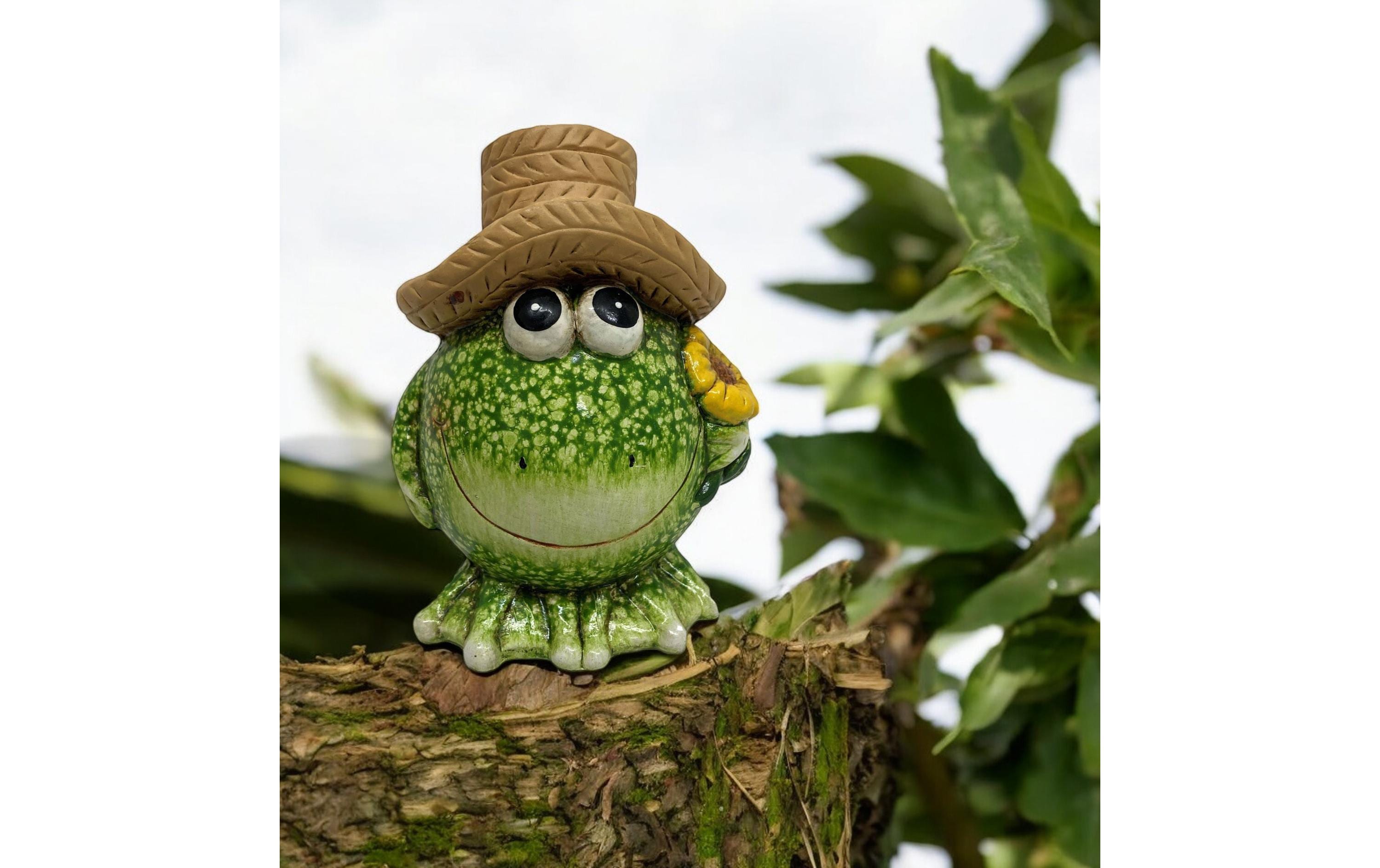 Dameco Dekofigur Frosch mit Blume 8.5 cm