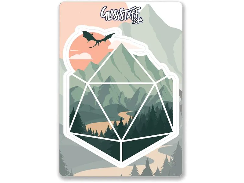 Glass Staff A D20 Scene Sticker Grün
