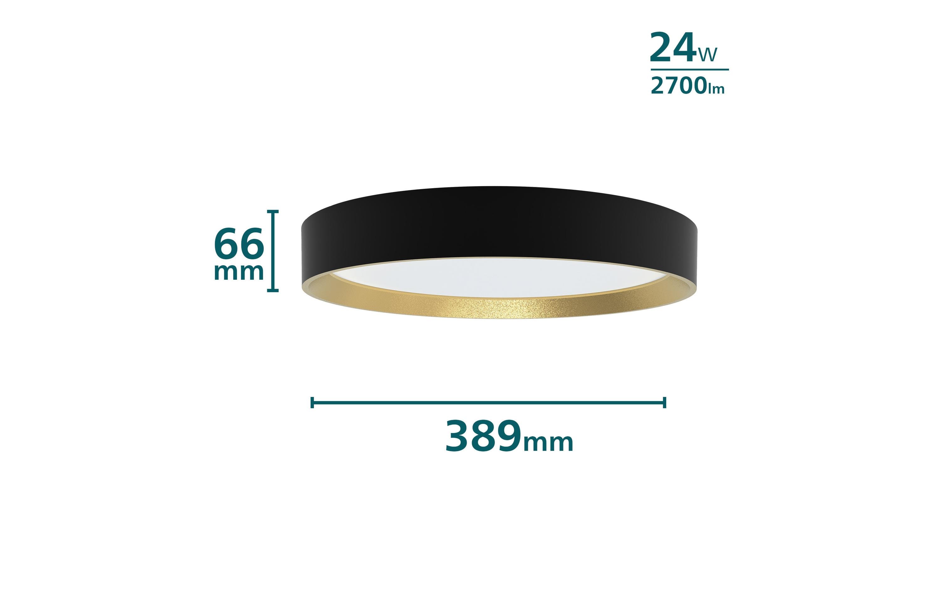 Philips Deckenleuchte Hanno SceneSwitch 2700K, 2700 Lm, Schwarz-Gold