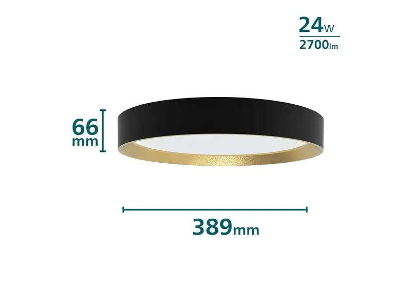 Philips Deckenleuchte Hanno SceneSwitch 2700K, 2700 Lm, Schwarz-Gold Philips Deckenleuchte Hanno SceneSwitch 2700K, 2700 Lm, Schwarz-Gold