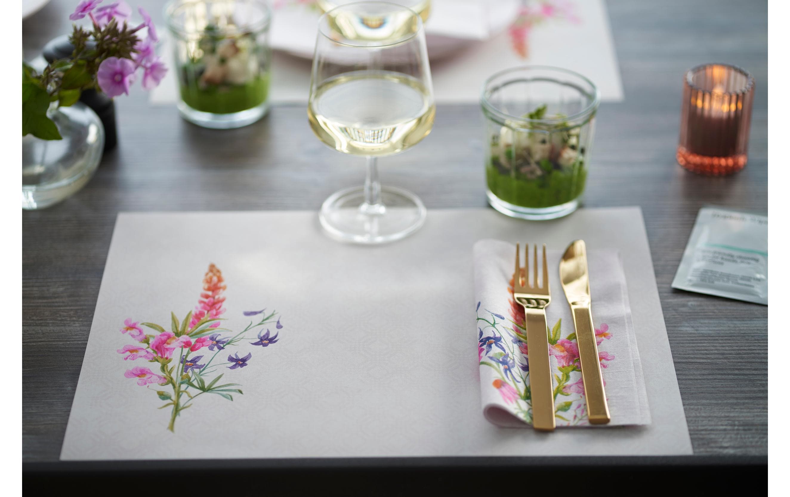 Duni Papierservietten Floret 33 cm x 33 cm, 50 Stück