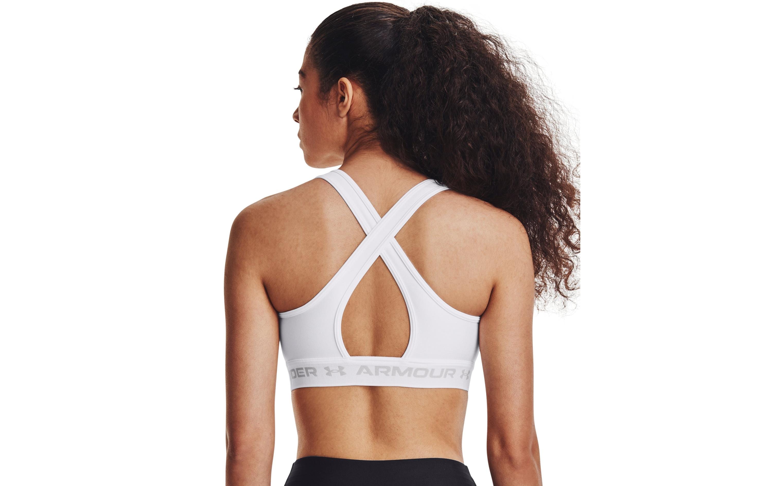 UNDER ARMOUR Sport-BH Crossback Mid Weiss, XS