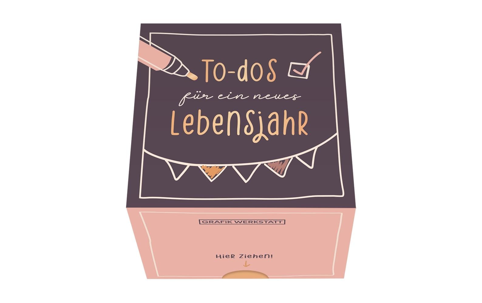 Grafik Werkstatt Message in a Box To-dos für ein neues Lebensjahr