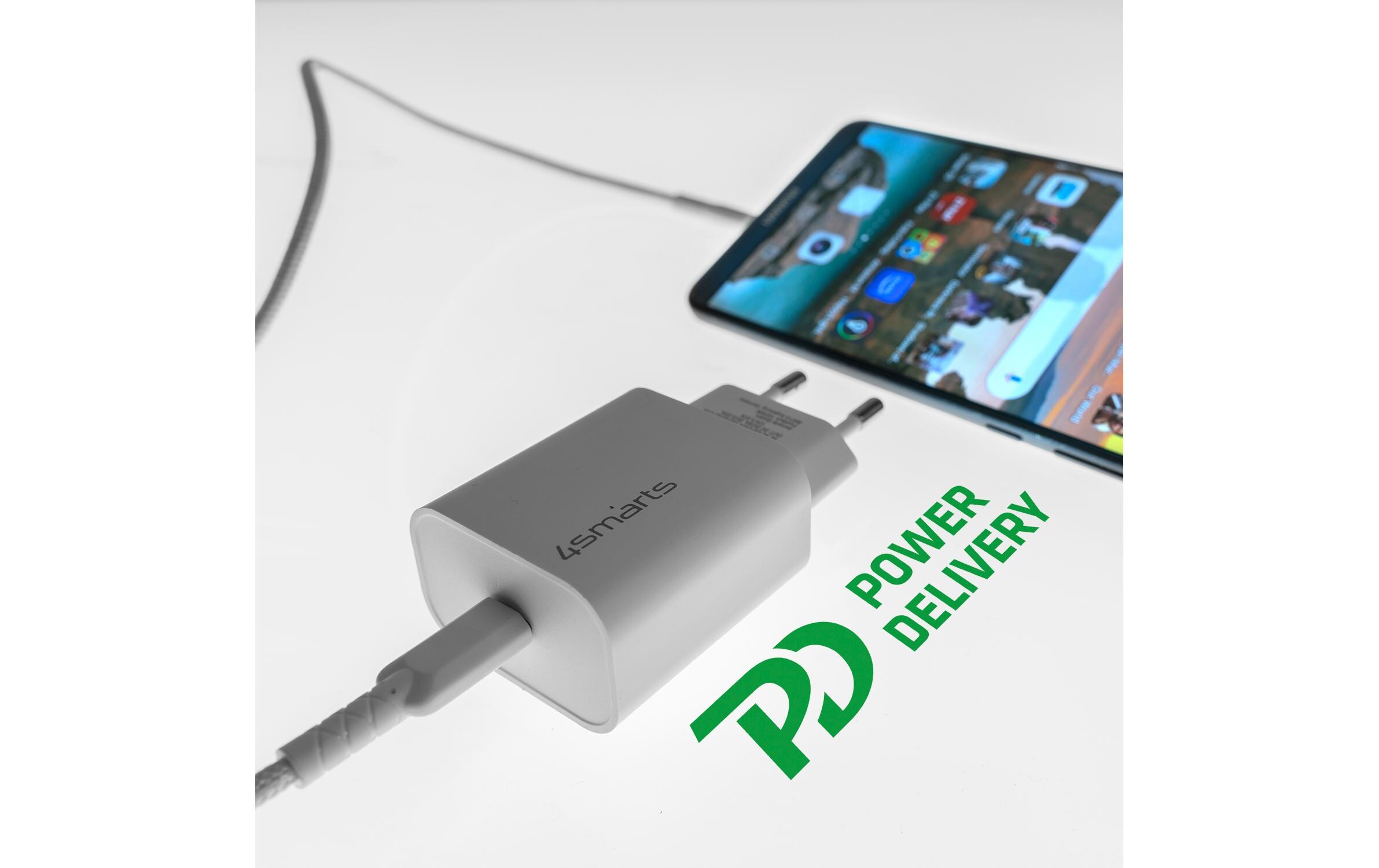 4smarts USB-Wandladegerät VoltPlug PD 30W 1C USB-C Kabel 1.5m weiss