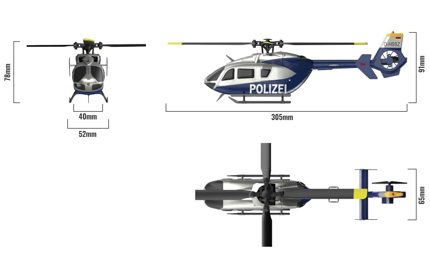 Amewi Helikopter AFX-135 Polizei 4-Kanal Singlerotor RTF Amewi Helikopter AFX-135 Polizei 4-Kanal Singlerotor RTF