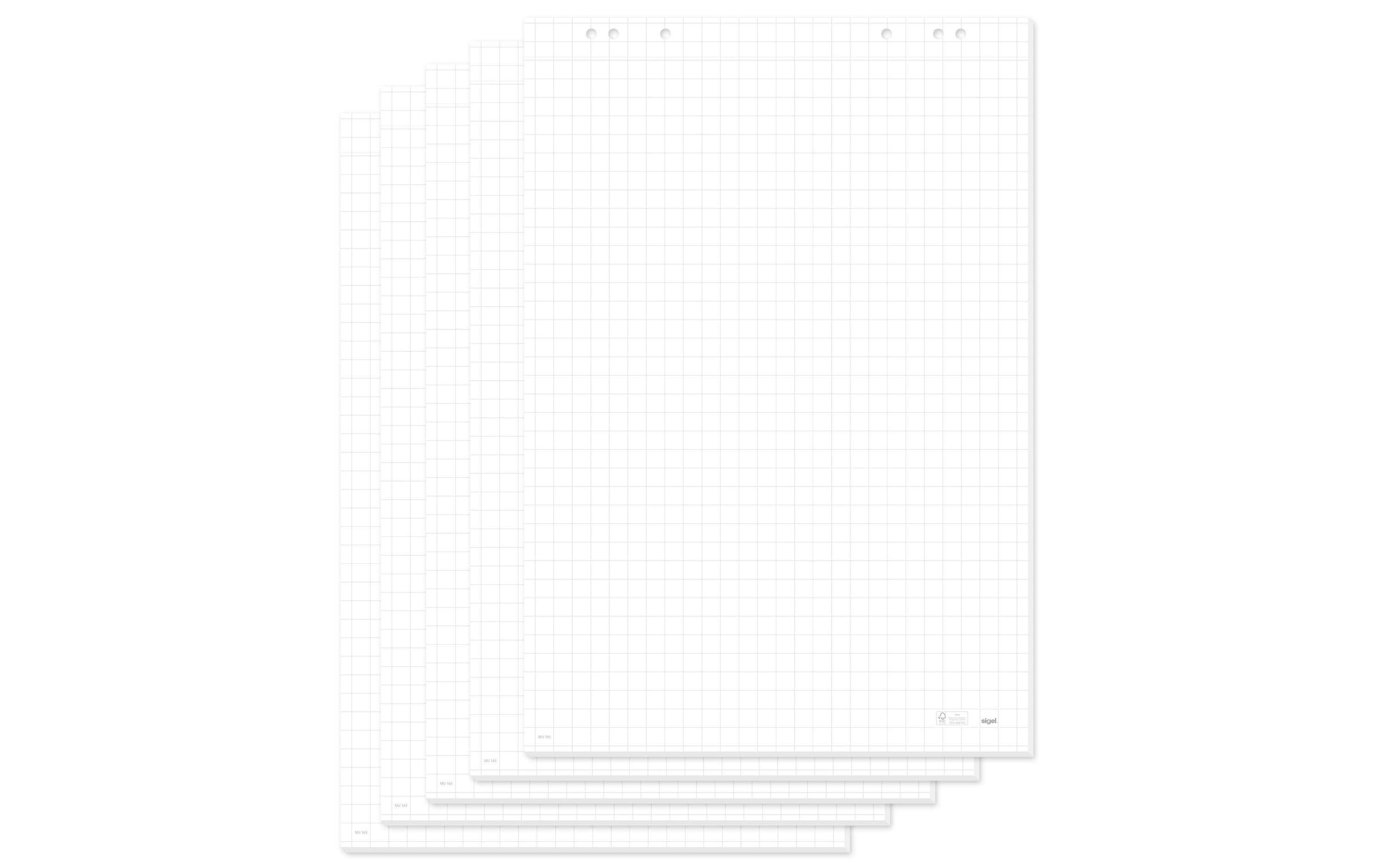 Sigel Flipchart 68 x 98 cm 20 Blatt Kariert 80 g/m², 5 Stück Sigel Flipchart 68 x 98 cm 20 Blatt Kariert 80 g/m², 5 Stück