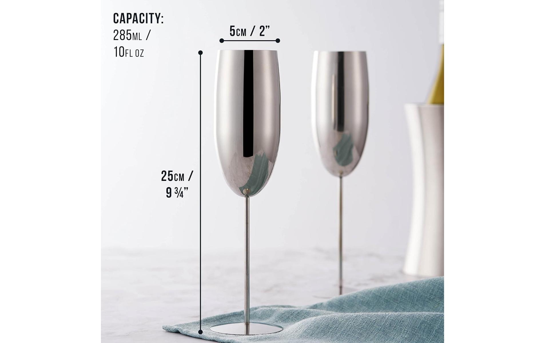 Oak & Steel Sektglas 285 ml, 2 Stück, Silber