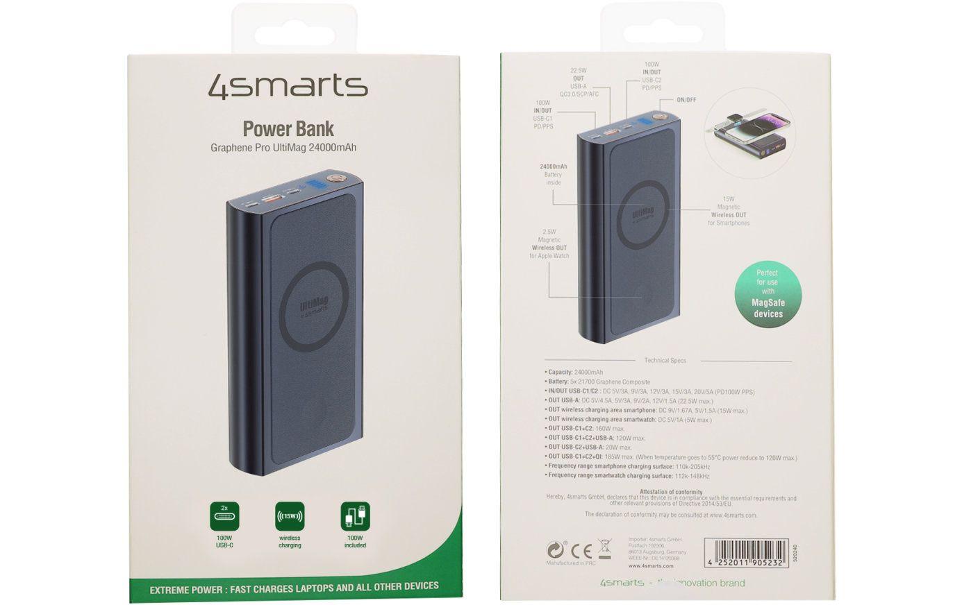 4smarts Powerbank Graphene Pro UltiMag 24000 mAh