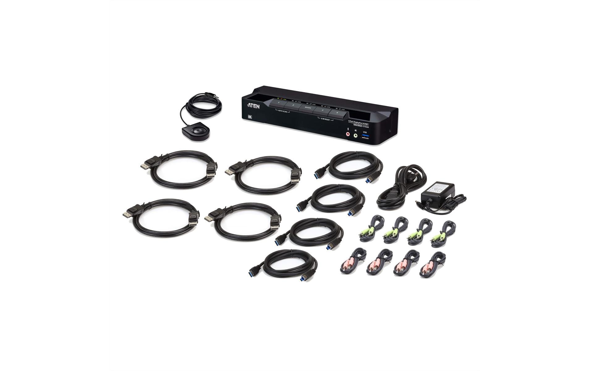 Aten KVM Switch CS1924A 4-Port USB 3.0 8K DisplayPort (4 Geräte)