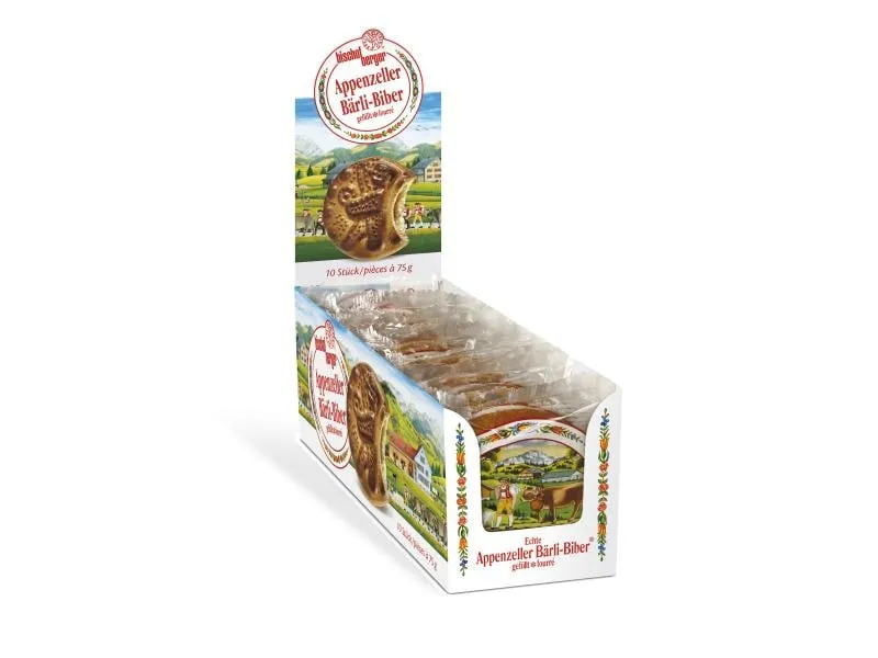 Bischofberger Gebäck Appenzeller Bärli – Biber 10 x 75 g