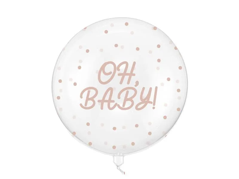 Partydeco Bubble Oh baby Transparent