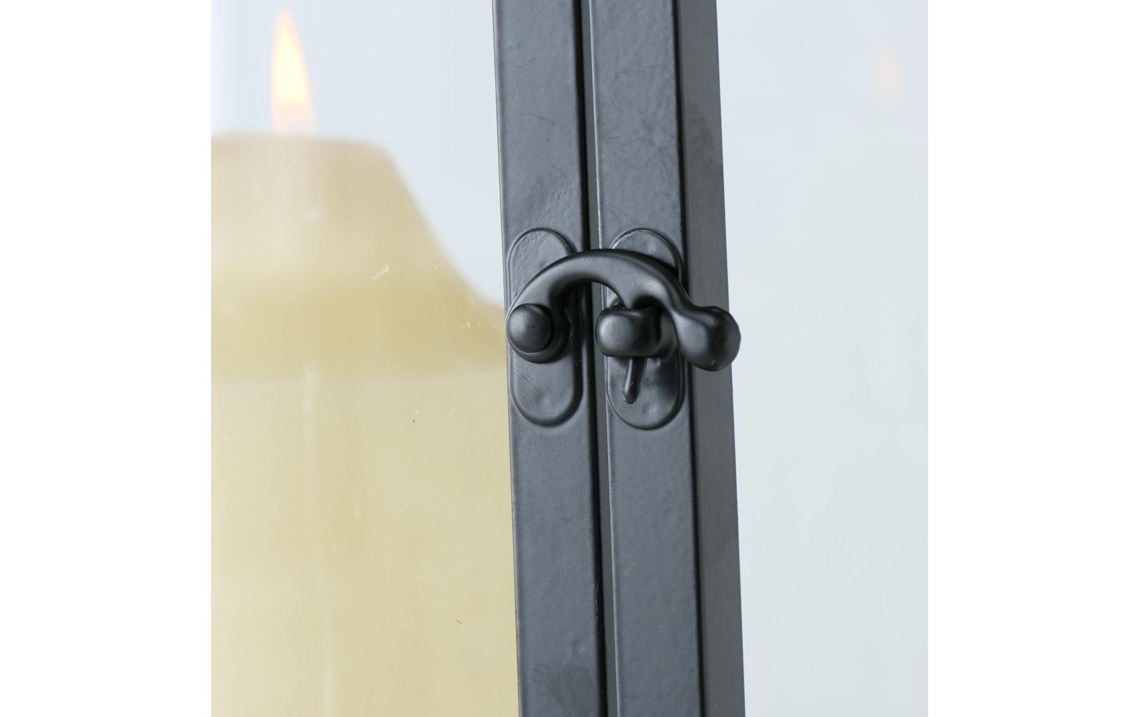 Boltze Laterne Sirio 2-teilig, Transparent/Schwarz/Braun