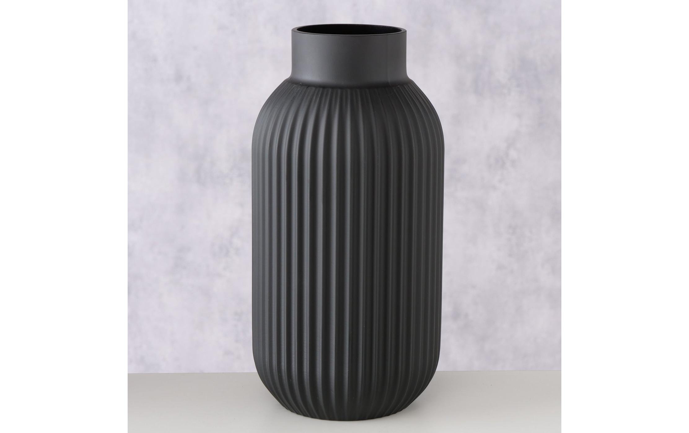 Boltze Vase Nordika 22 cm, Schwarz matt