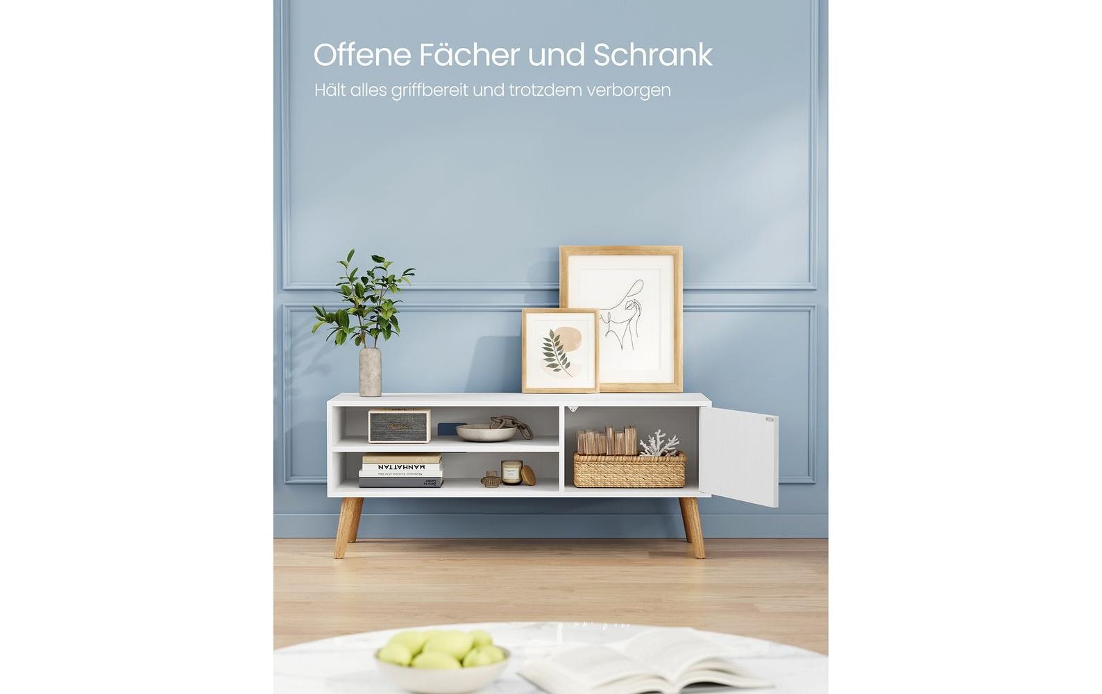 VASAGLE TV-Möbel Skandinavisch 110 x 40 cm, Weiss