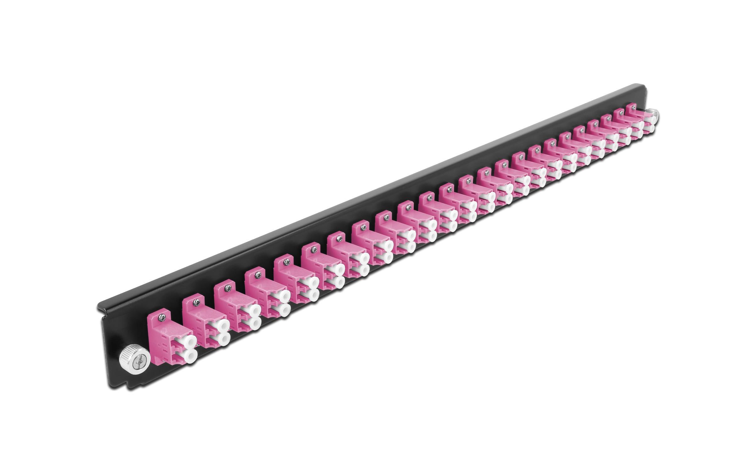 Delock Verteilerplatte Frontblende 24 Port LC Duplex OM4 MM violett
