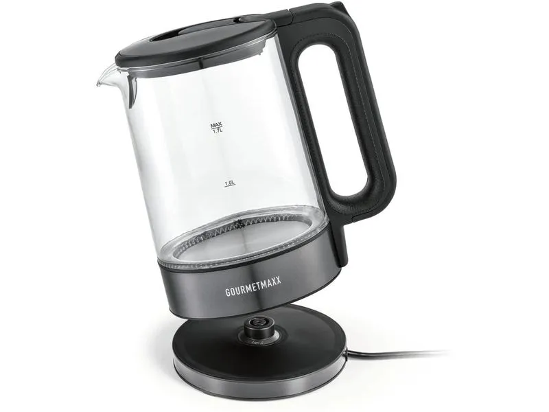 GOURMETmaxx Wasserkocher 1.7 l, Transparent/Grau