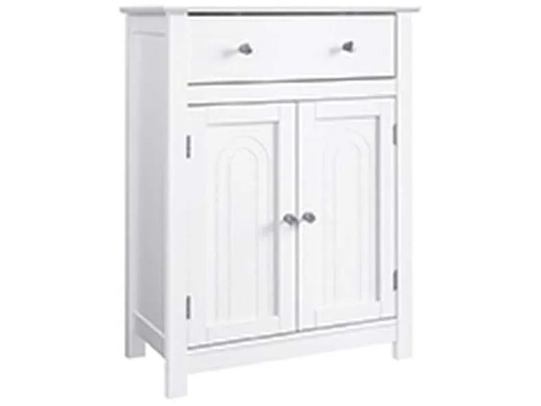VASAGLE Badezimmerregal mit Schublade 60 x 80 cm, Weiss VASAGLE Badezimmerregal mit Schublade 60 x 80 cm, Weiss