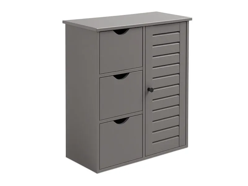 relaxdays Badezimmerregal 80 x 60 x 30 cm Grau relaxdays Badezimmerregal 80 x 60 x 30 cm Grau