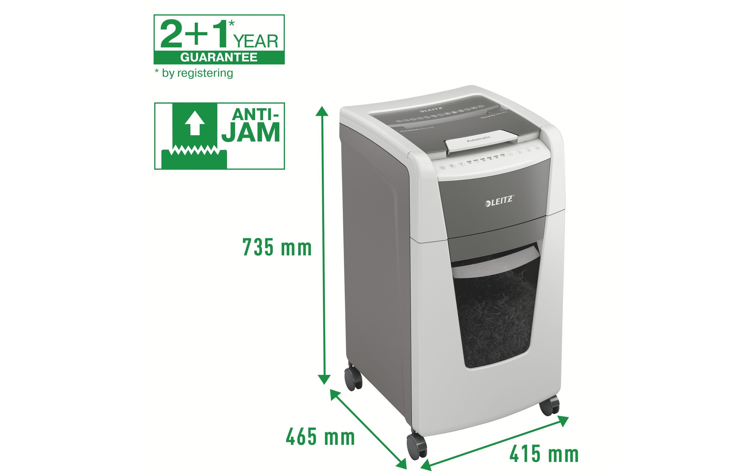 Leitz Bürogeräte Aktenvernichter IQ Autofeed Office 300, P-4, 300 Blatt