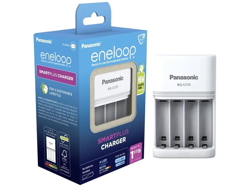 Panasonic BQ-CC55E NiMH Micro AAA Mignon AA Weiss Panasonic BQ-CC55E NiMH Micro AAA Mignon AA Weiss
