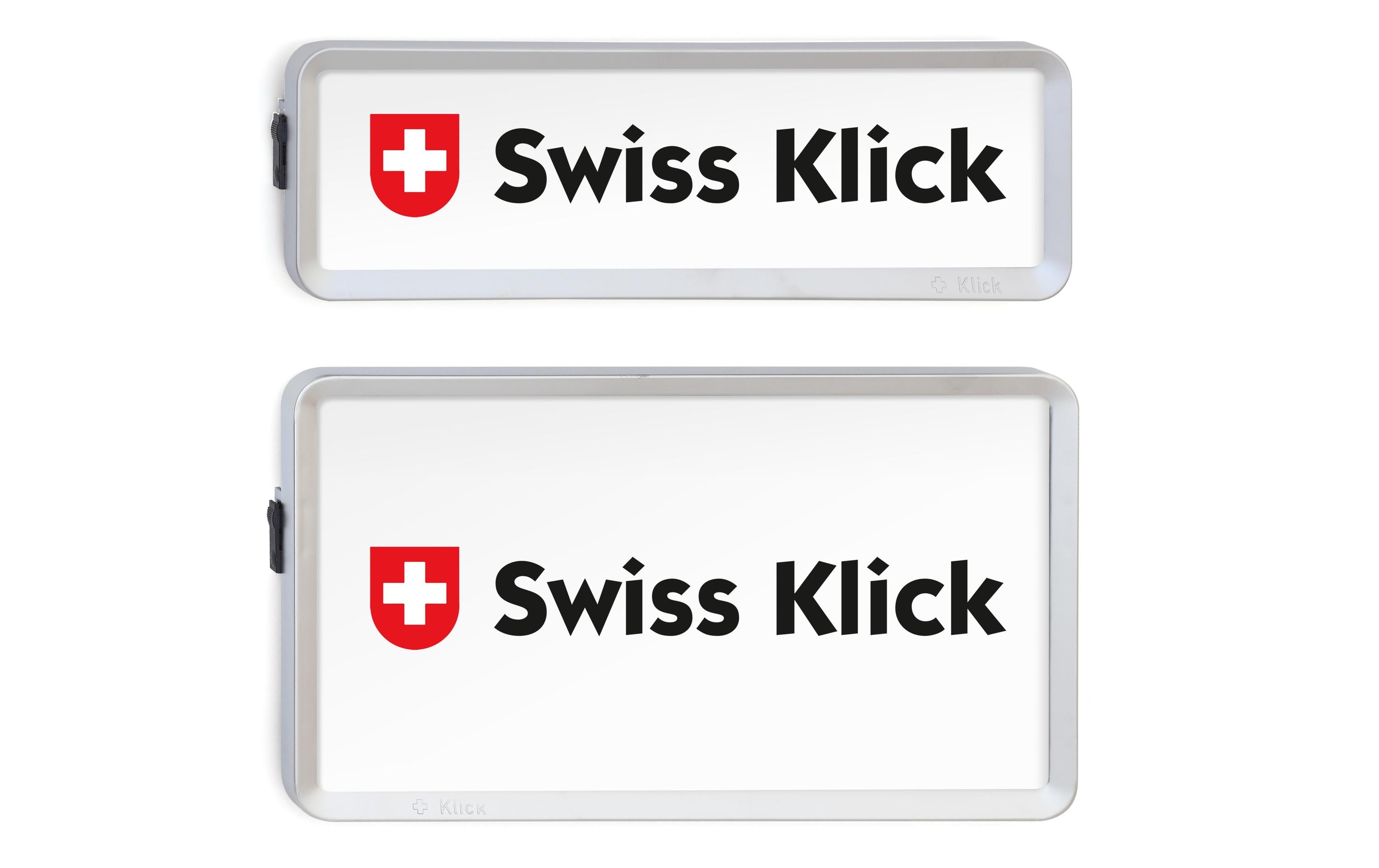 Swiss Klick Kennzeichenhalterset Hochformat Chrom Matt Swiss Klick Kennzeichenhalterset Hochformat Chrom Matt
