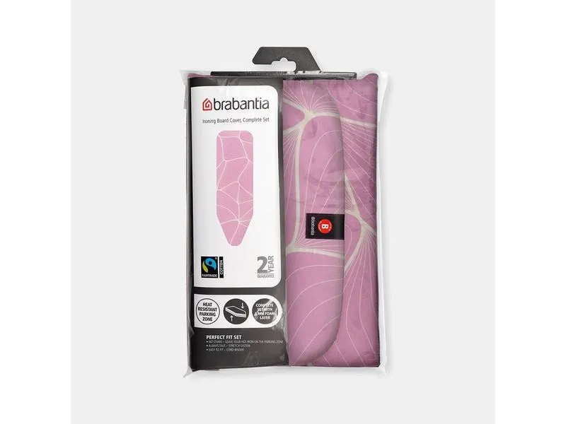 Brabantia Bügelbrettbezug B mit 8 mm Schaumstoff 124 x 38 cm, Pink